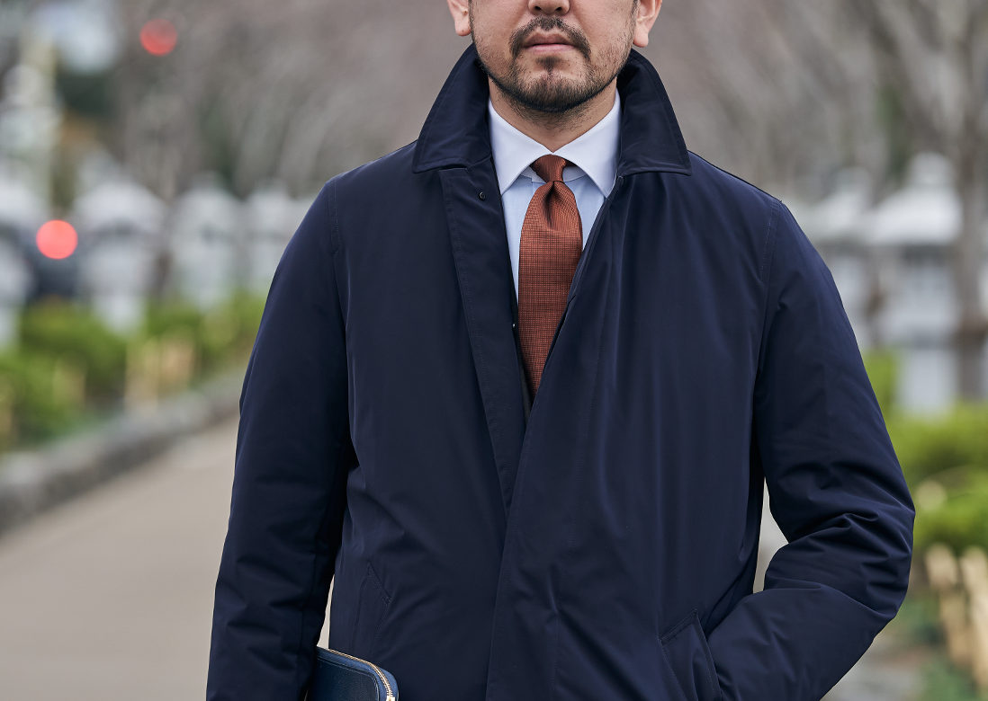 Yam】鎌倉シャツ DICROS ステンカラーコート グレー 46 中綿ステン