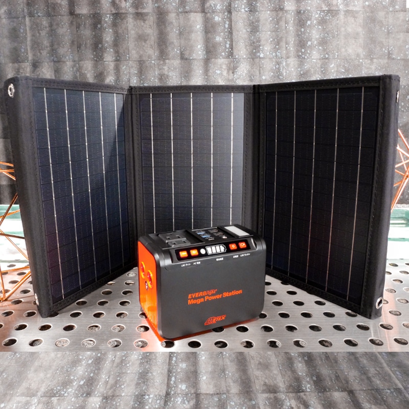 ポータブル電源メガパワーステーション&ソーラーパネルセット: 家電