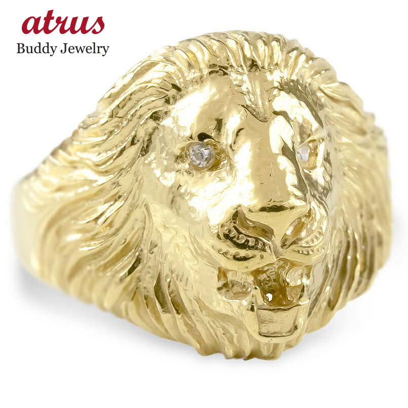 楽天市場】【10%OFFセール】18金 リング ライオン ダイヤモンド 指輪