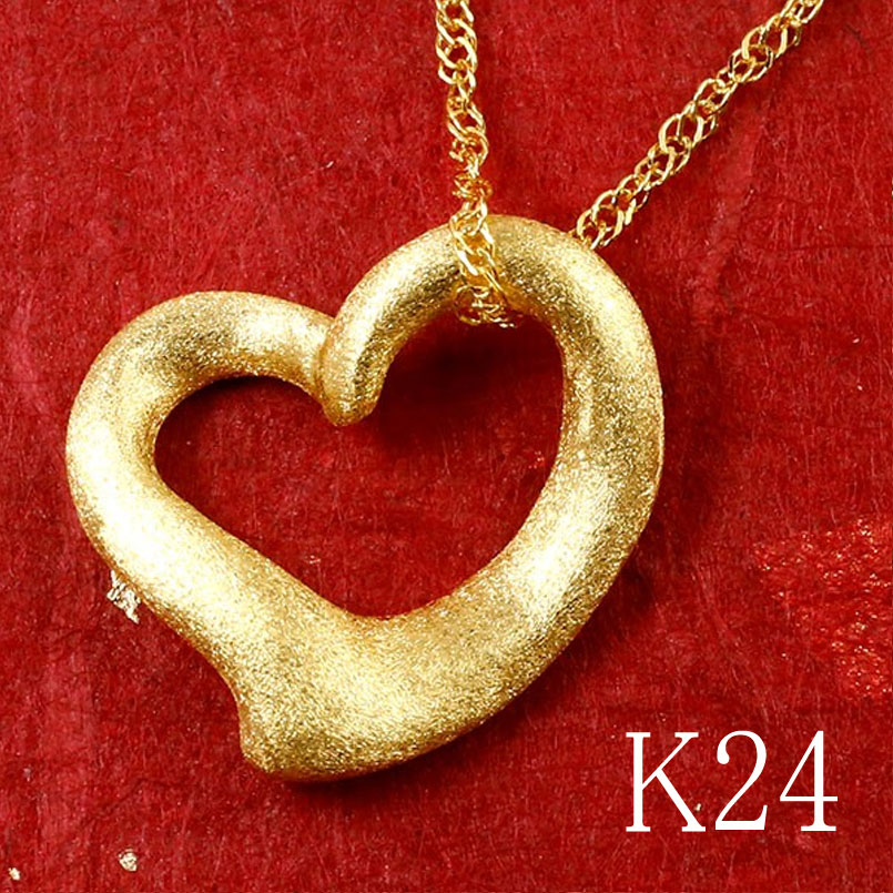 楽天市場】【10%OFFセール】純金 オープンハート ネックレス