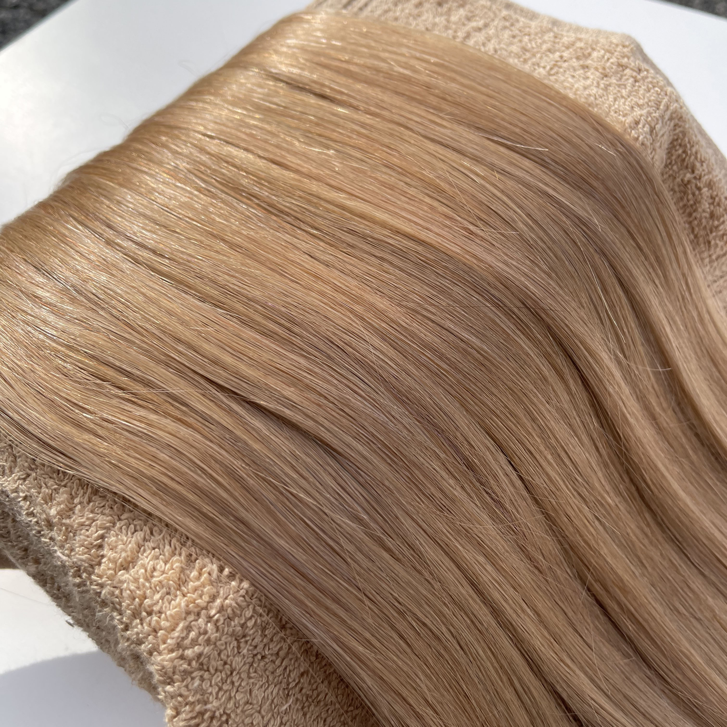 楽天市場】シールエクステ 人毛 ロング [ アッシュ ブロンド P-613