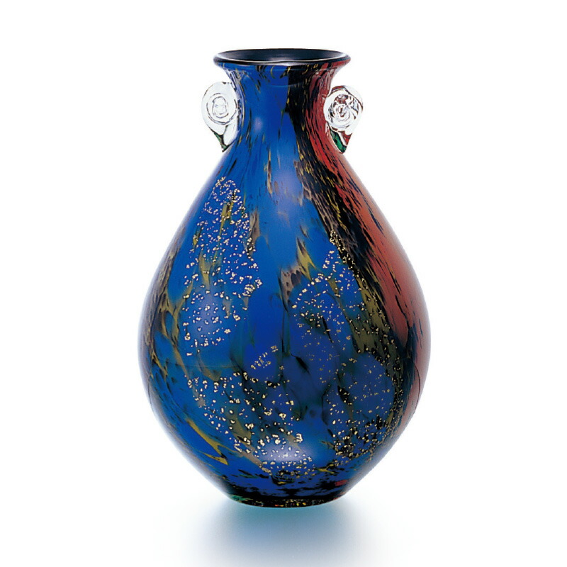 Y2293-62 津軽びいどろ 秋村実 色ガラス デキャンタ 飾瓶 #1 Y2293-62