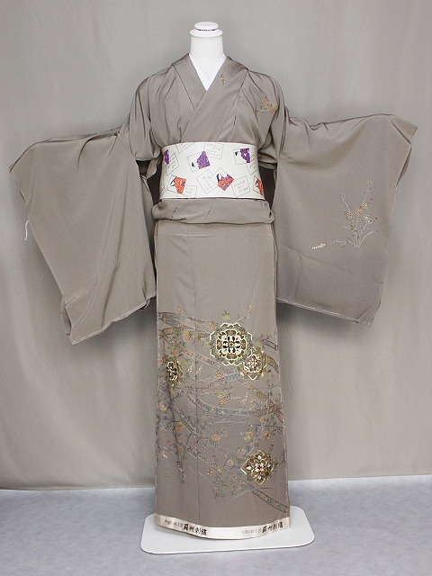 楽天市場】たたき染めの訪問着 黒地の訪問着 未仕立きもの 正絹訪問着