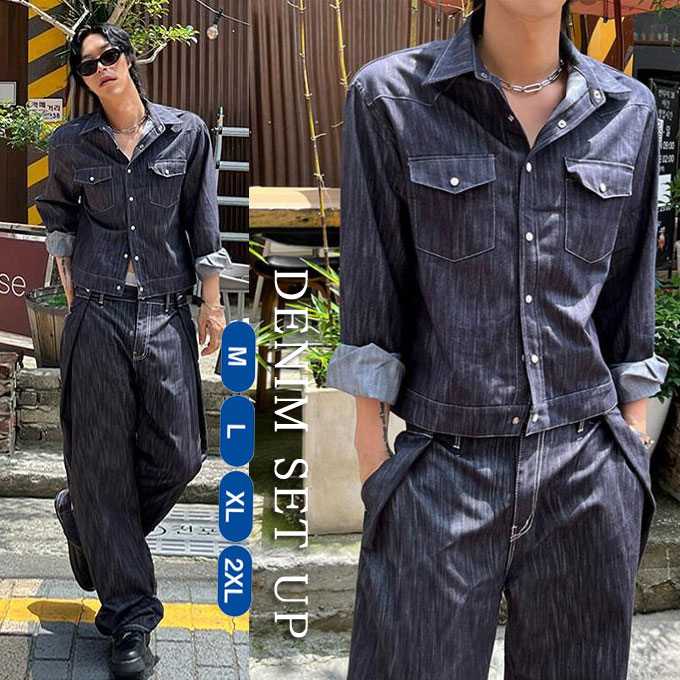 楽天市場】【SALE・10%OFF】 デニムセットアップ メンズ 上下セット G