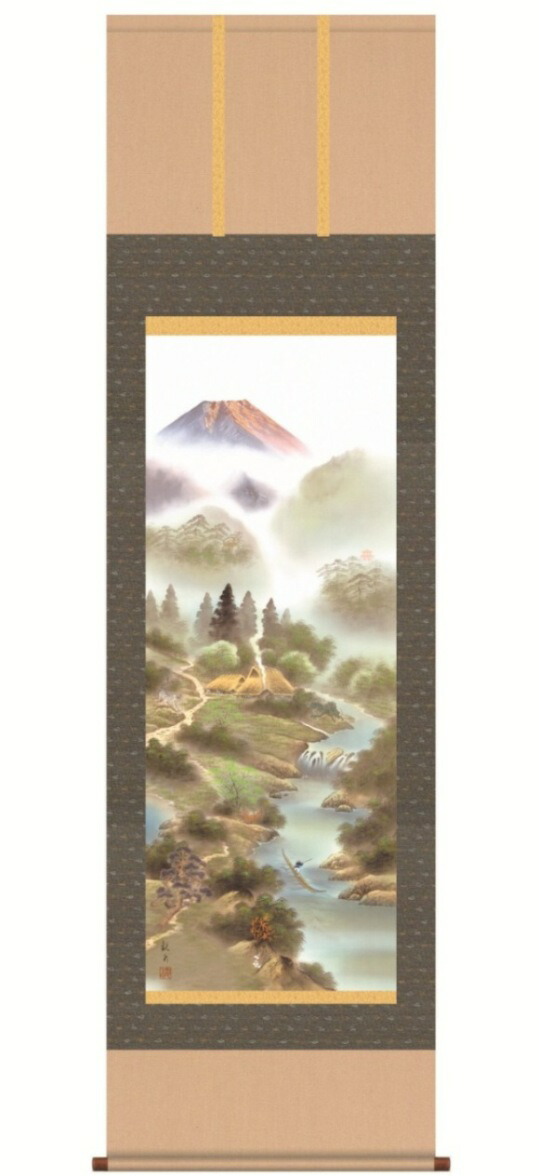 楽天市場】掛け軸 風水霊峰四神図 54.5cm×190cm 桐箱入 オニックス