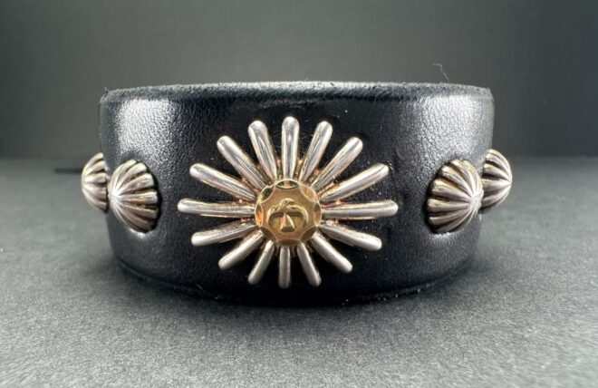 楽天市場】ゴローズ goro's 美品 GC24コンチョ付き革ブレス (黒