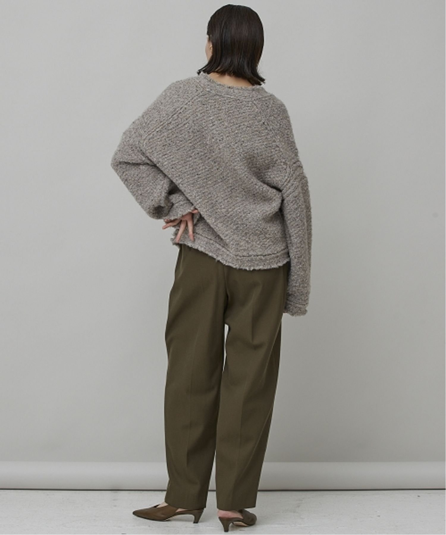 SALE／30%OFF】Curensology ツイーディヤーンニットカーディガン