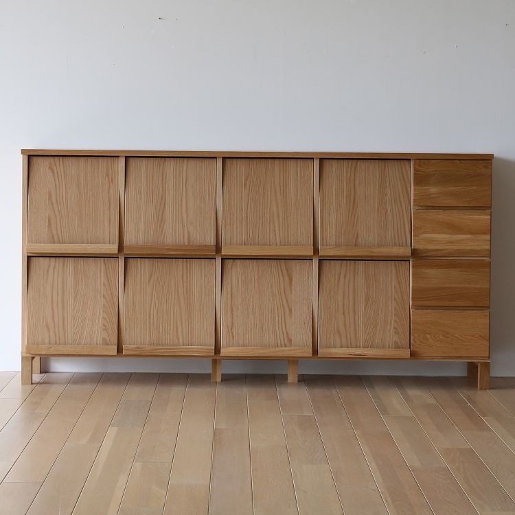 レッチェ 180マガジンレコードラック (4列＋引き出し4杯) (樹種