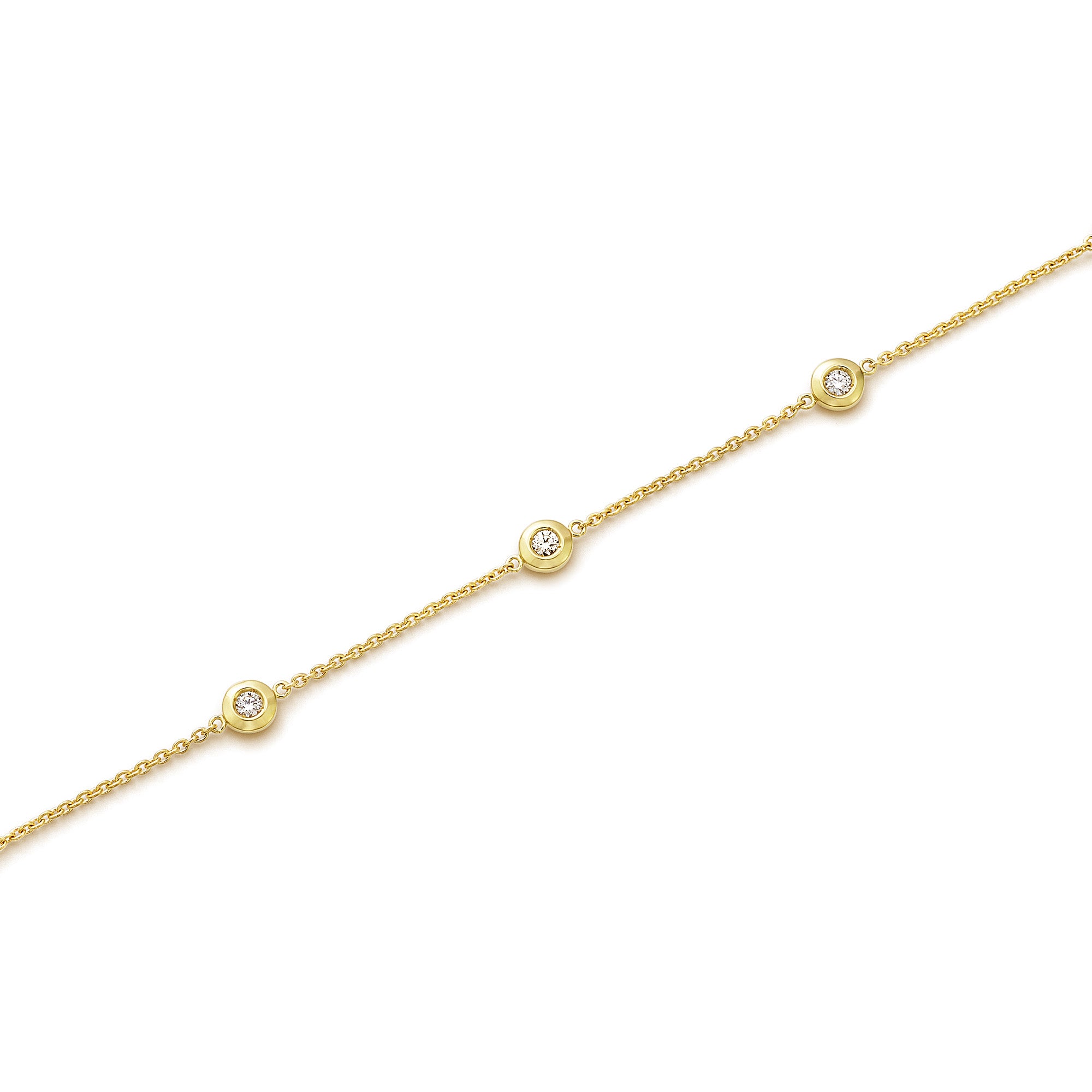 ギフト K18イエローゴールド ダイヤモンドブレスレット JAF0013G