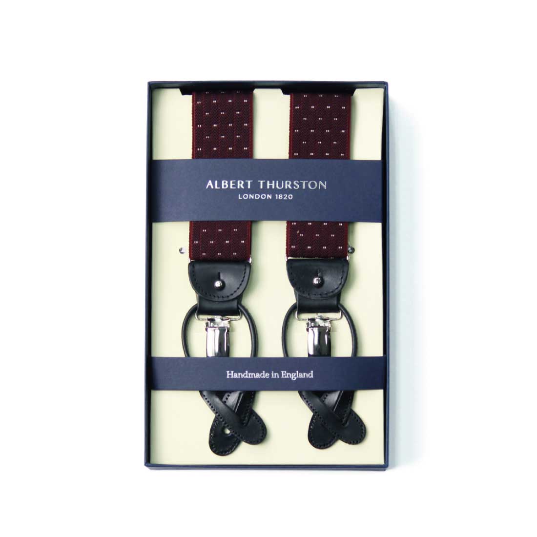 サスペンダー アルバートサーストン 英国製 35mm ワインレッド