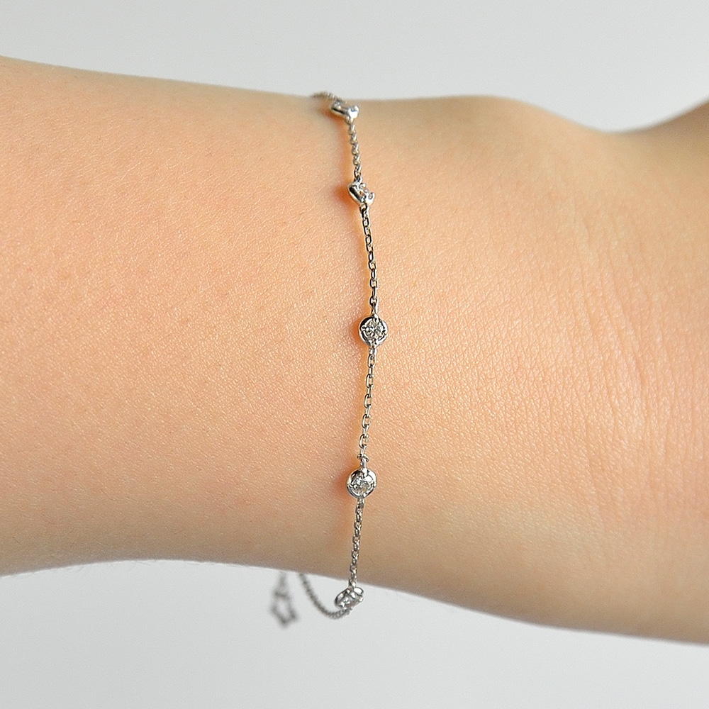 Twinkle twinkle プラチナダイヤモンドブレスレット: ファッション