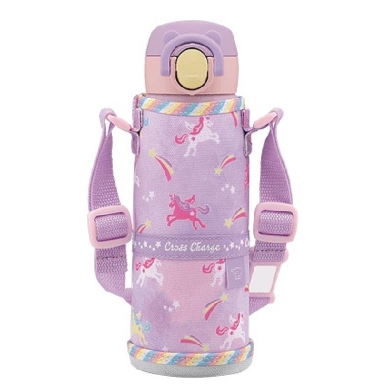 480ml]ステンレスマグ ユニコーンパープル シームレスキッズマグボトル