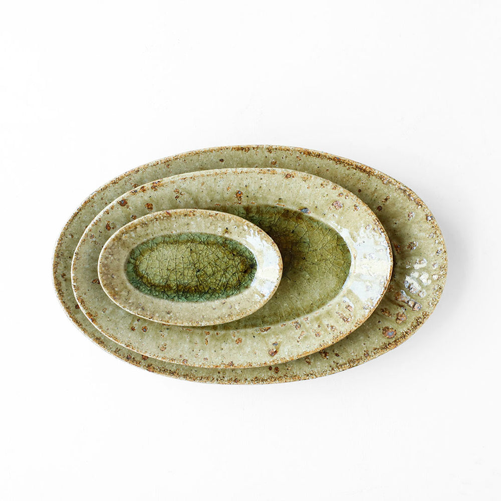 宮城陶器 オーバル 大 灰釉 – 雨晴/AMAHARE