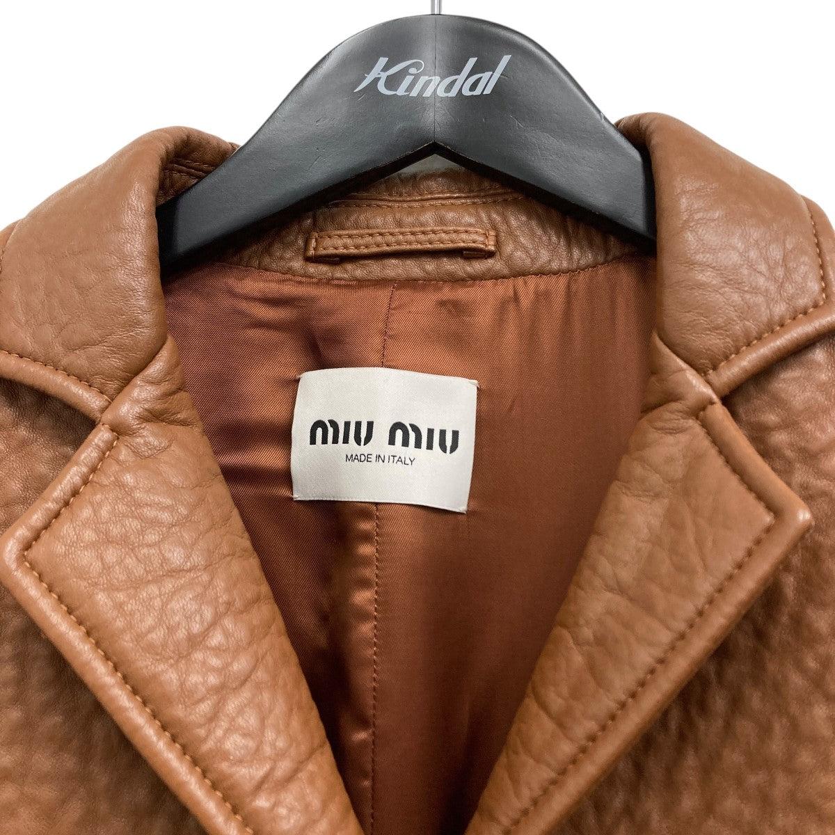 WOOD LANDER 90s 襟レザー ジャケット カシミヤ miumiu 国内発】MIU
