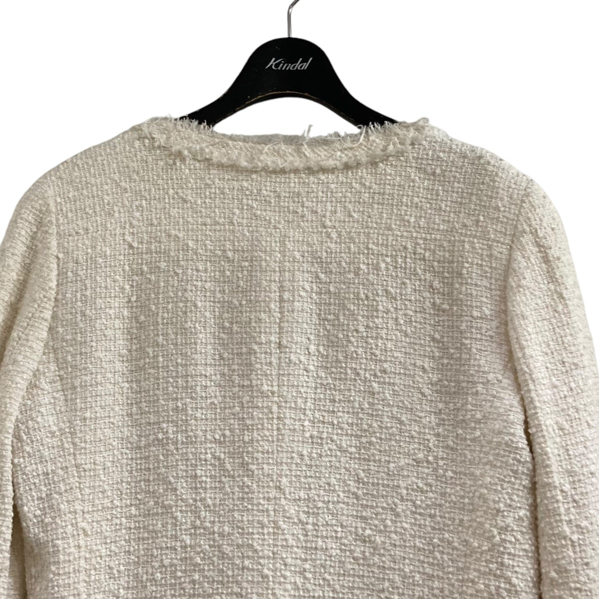 CHANEL(シャネル) ツイードノーカラージャケット アイボリー サイズ 38