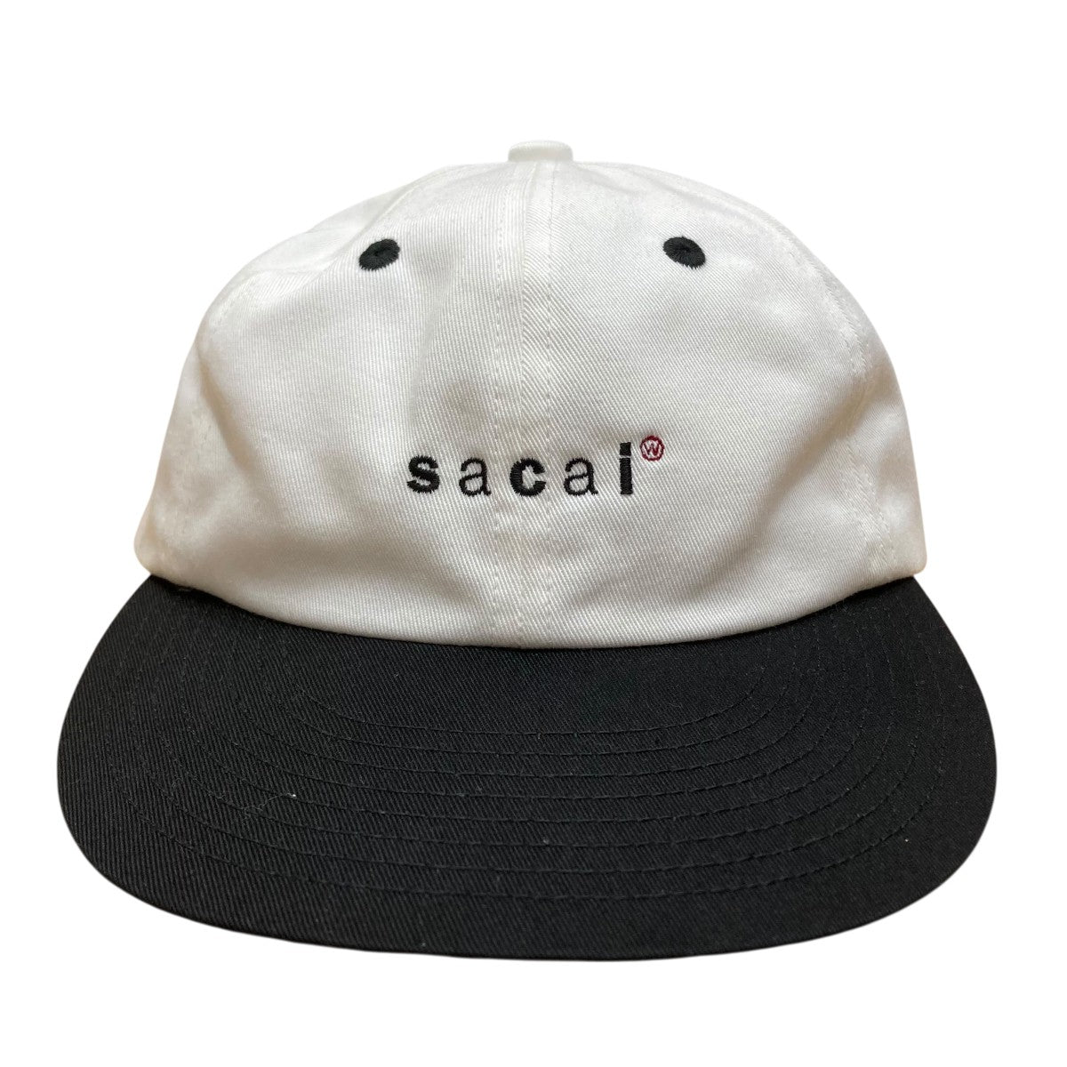 sacai×WTAPS ロゴキャップ 25-0933S ホワイト×ブラック サイズ