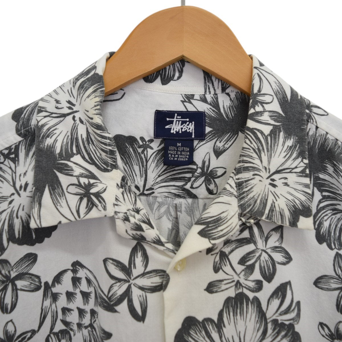 stussy(ステューシー) 裾刺繍コットンアロハシャツ 90Sヴィンテージ