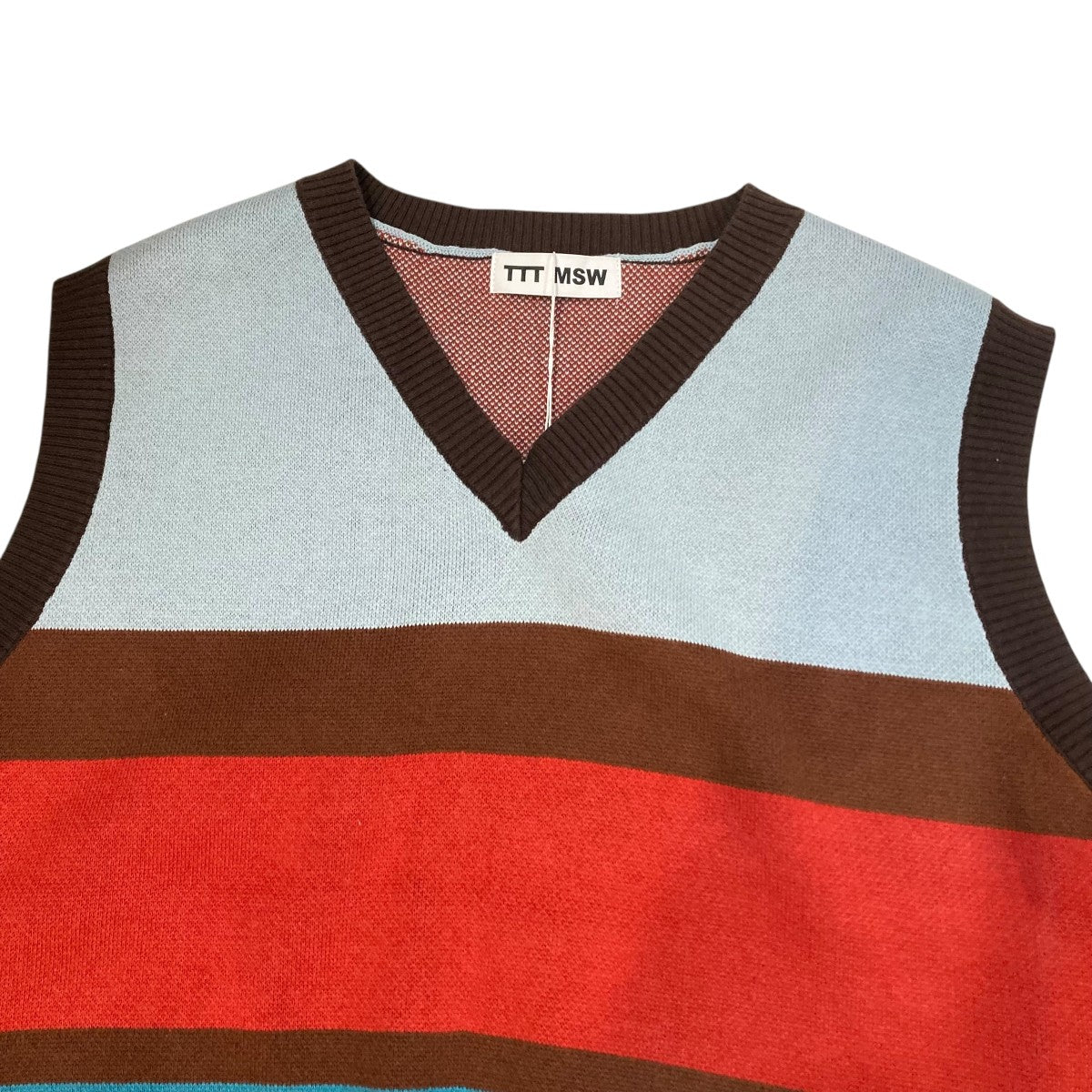 TTT MSW(ティーモダンストリートウエア) Border Knit Vestニットベスト