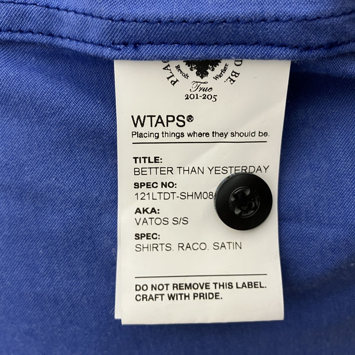 WTAPS(ダブルタップス) 121LTDT-SHM08半袖シャツ ブルー サイズ M