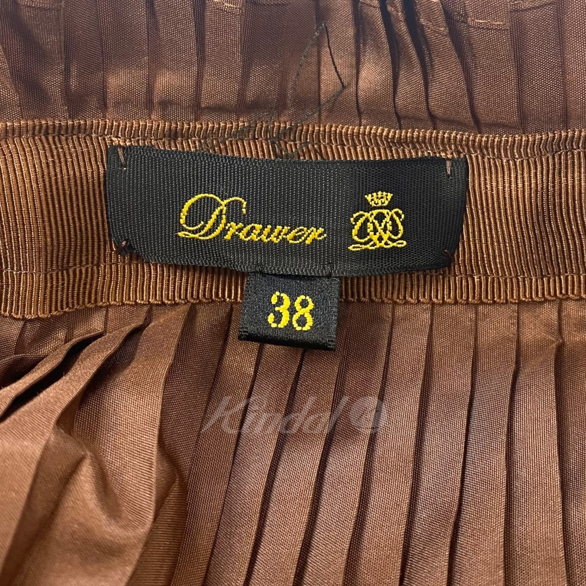 DRAWER(ドゥロワー) シルクタフタウエストプリーツスカート シルク100