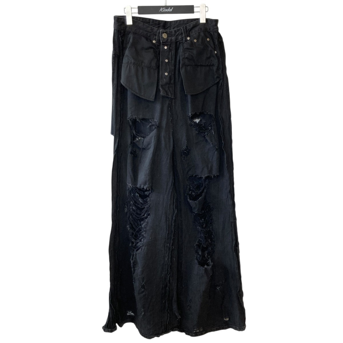 VETEMENTS(ヴェトモン) DESTROYED BAGGY JEANS加工デニムパンツ