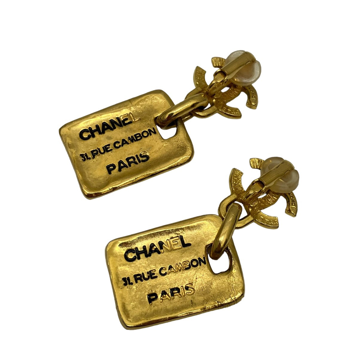 CHANEL(シャネル) カンボンプレートイヤリングロゴ2344 2344 ゴールド