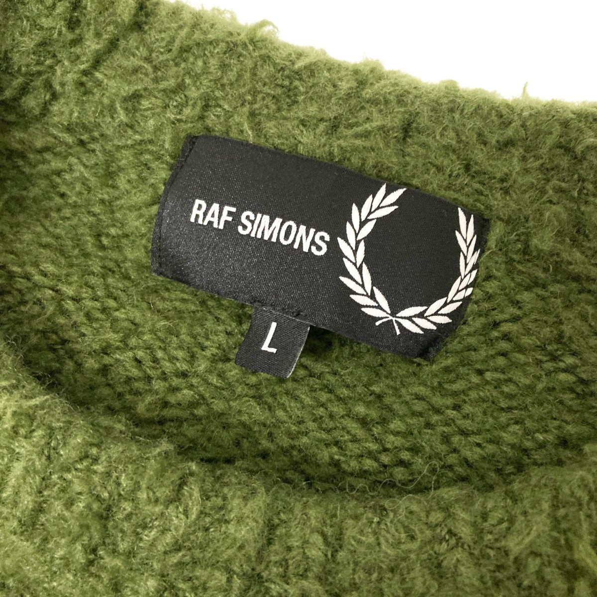 RAF SIMONS×FRED PERRY Fluffy Knit Jumperロゴ刺繍ニットSK6518