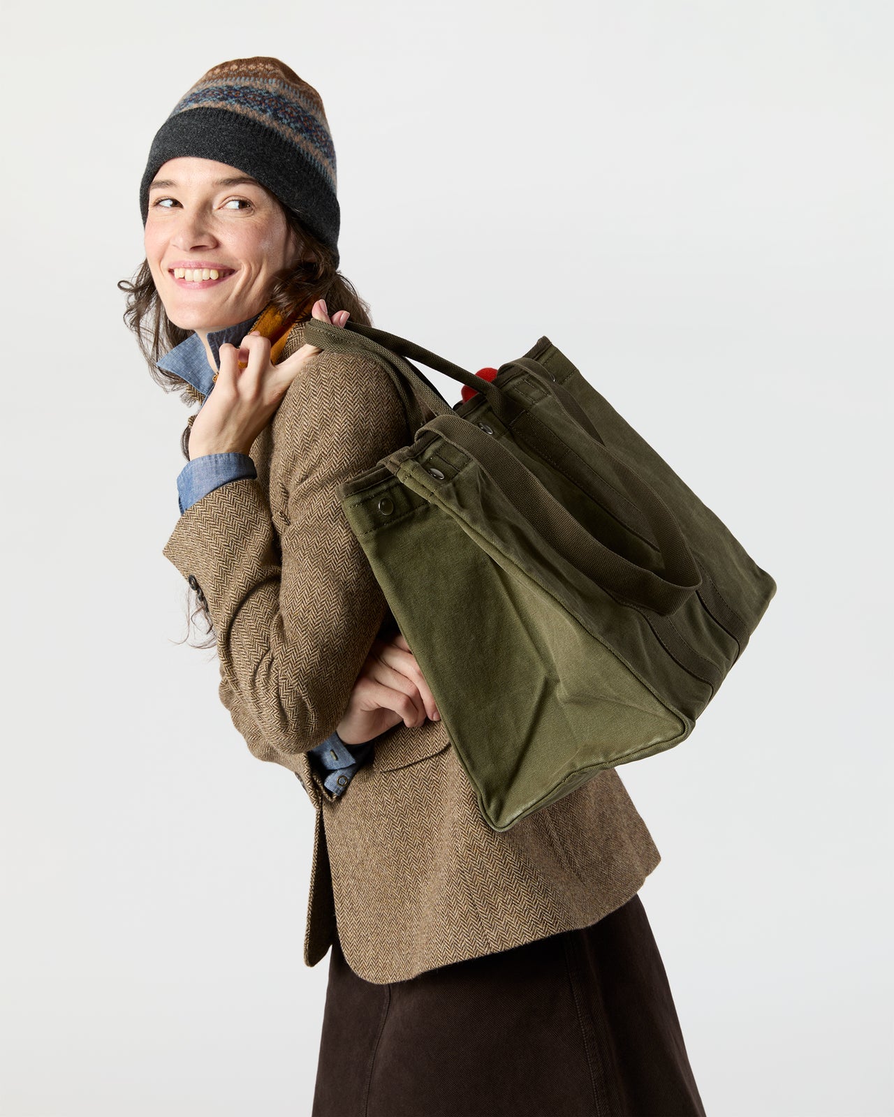 The Perfect Weekday Tote in Military Olive | Shop Mashburn