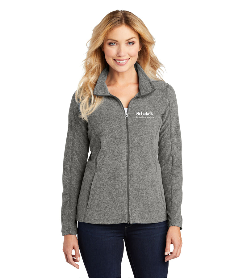 Port Authority® Ladies Heather Microfleece Full-Zip Jacket - L235