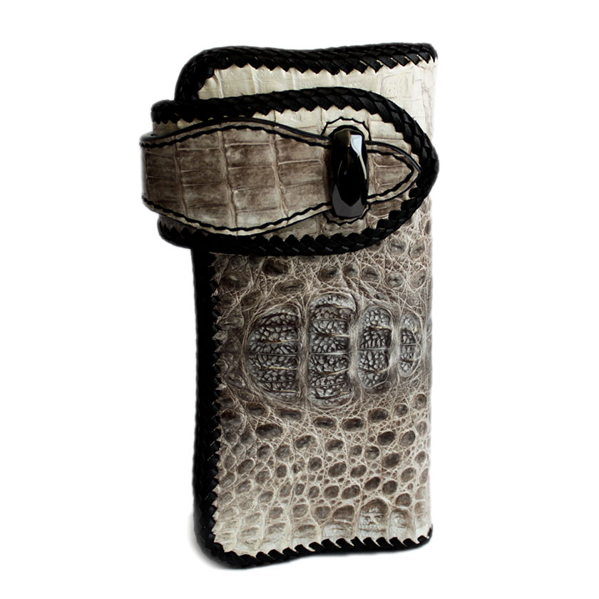 カイマンクラウン ワニ革 長財布 バイカーズウォレット/RIDERS : MUD