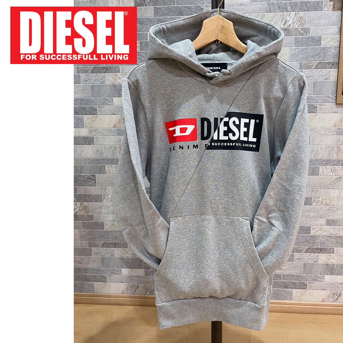 DIESEL（ディーゼル） Wロゴ プリント スウェット プルオーバー