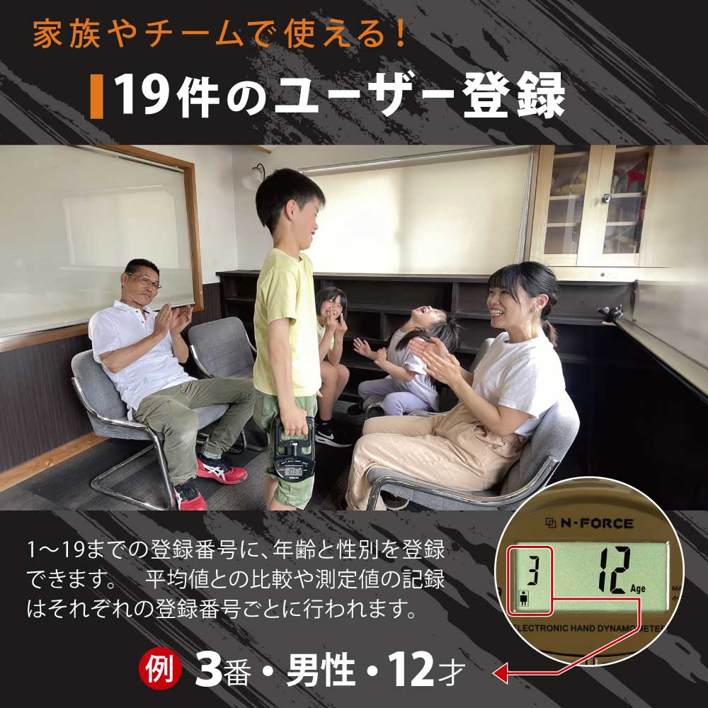N-FORCE（エヌフォース） 握力計 握力測定 デジタル握力計 保証書付