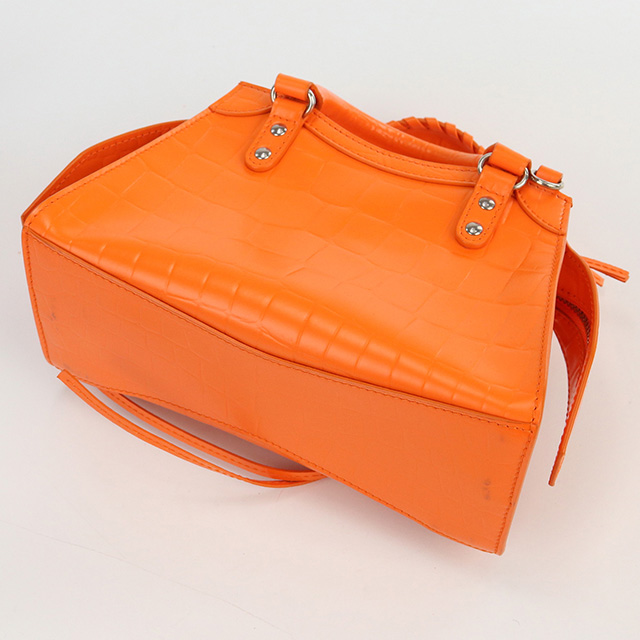 バレンシアガ BBロゴ レザー ゴルフボストンバッグ オレンジ