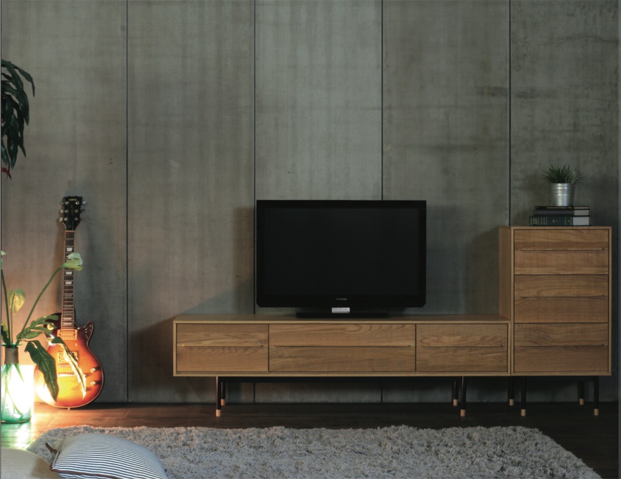 起立木工 【開梱設置無料】起立木工 ドリフトオーク TVボード DRIFT