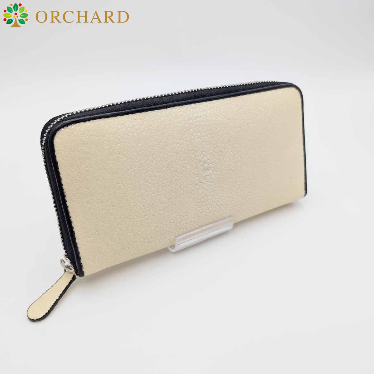 スティングレイ エイ革 ガルーシャ ホワイト 牛革 長財布 ロング