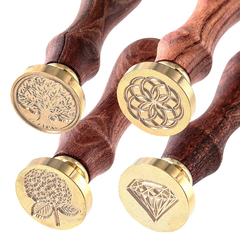 シーリングワックス用 スタンプ 全4種(ツリー/幾何学模様/アジサイ