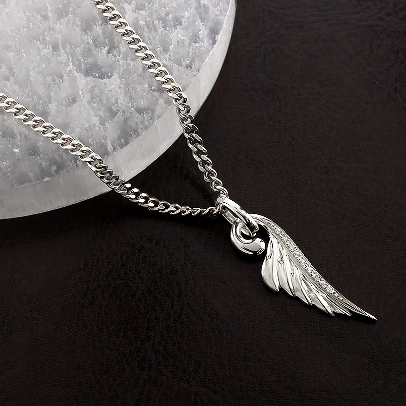 ジュエリー工房アトラス プラチナ フェザー ネックレス ダイヤモンド