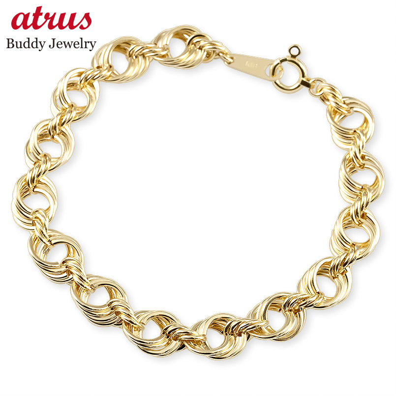 ジュエリー工房アトラス 18金 ブレスレット 18cm オープンロープ