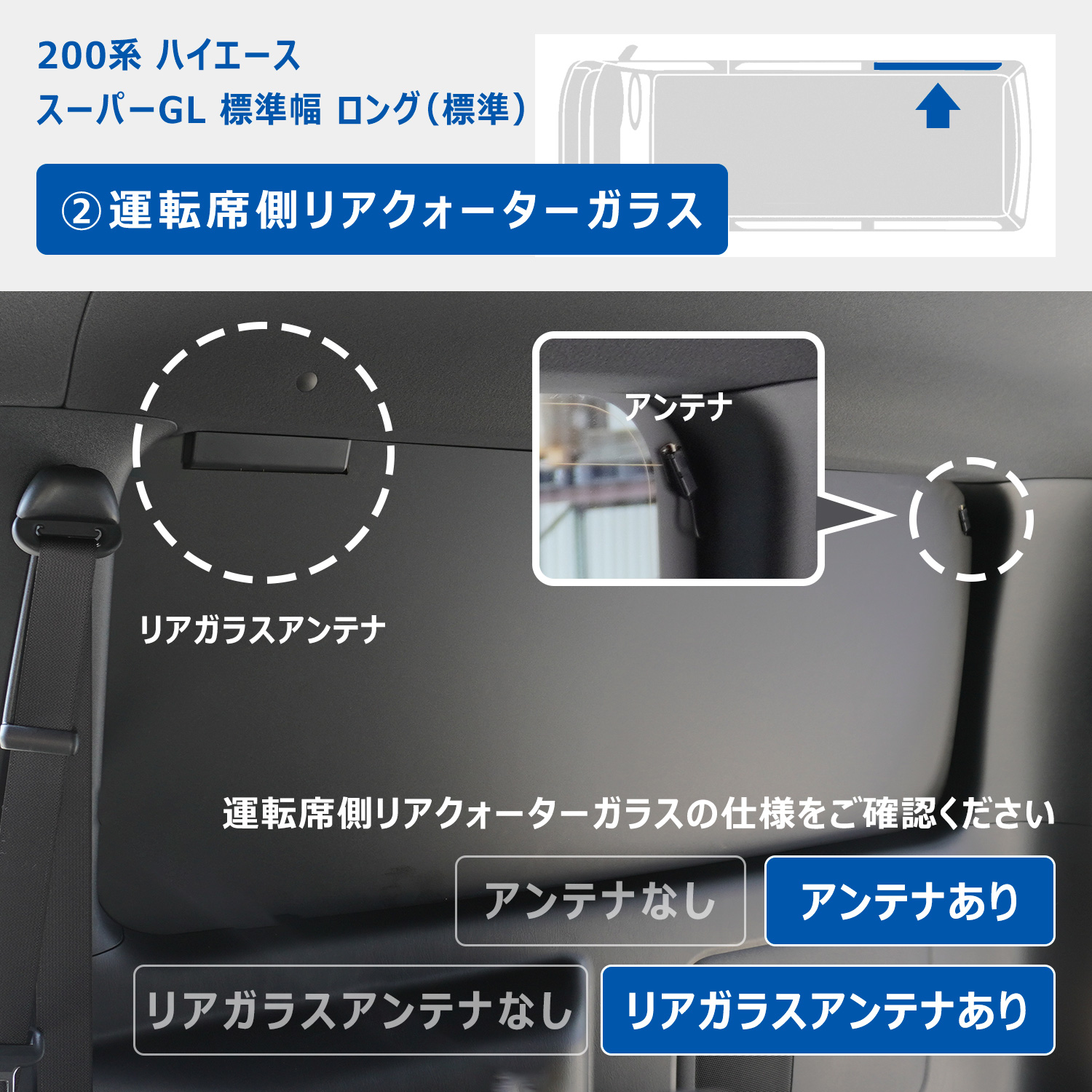 プロダックス 200系 ハイエース スーパーGL 標準幅 ウィンドウパネル 5