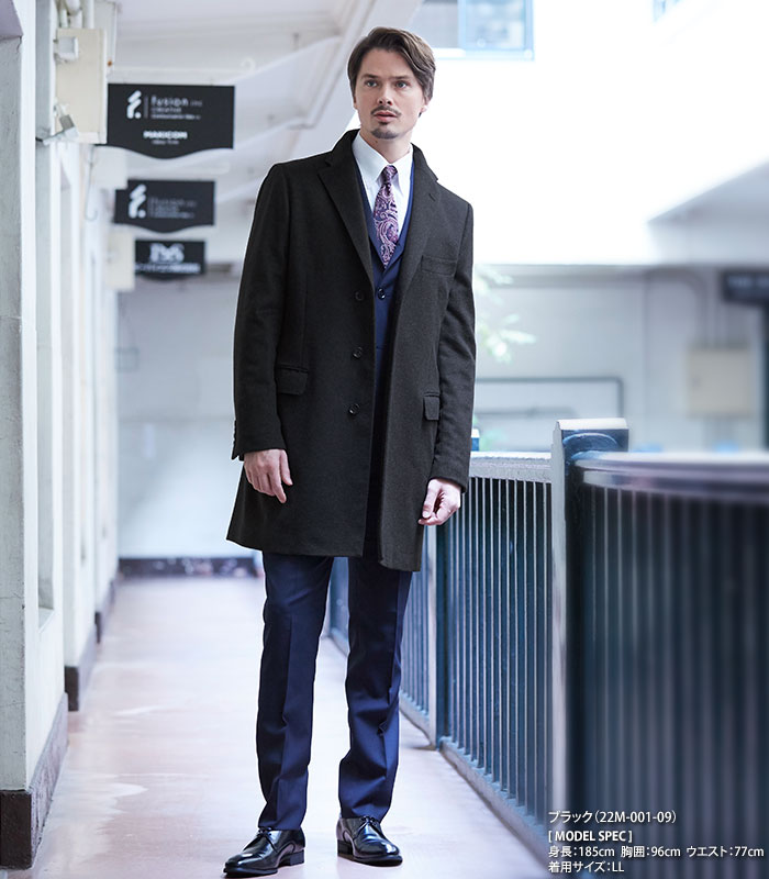 スーツスタイルMARUTOMI カシミヤ100％ コート メンズ チェスター