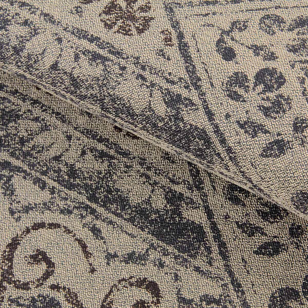 袋帯 -37- 西陣織 タケジ商事 全通柄 正絹 絹100% 茶鼠地 コプト柄