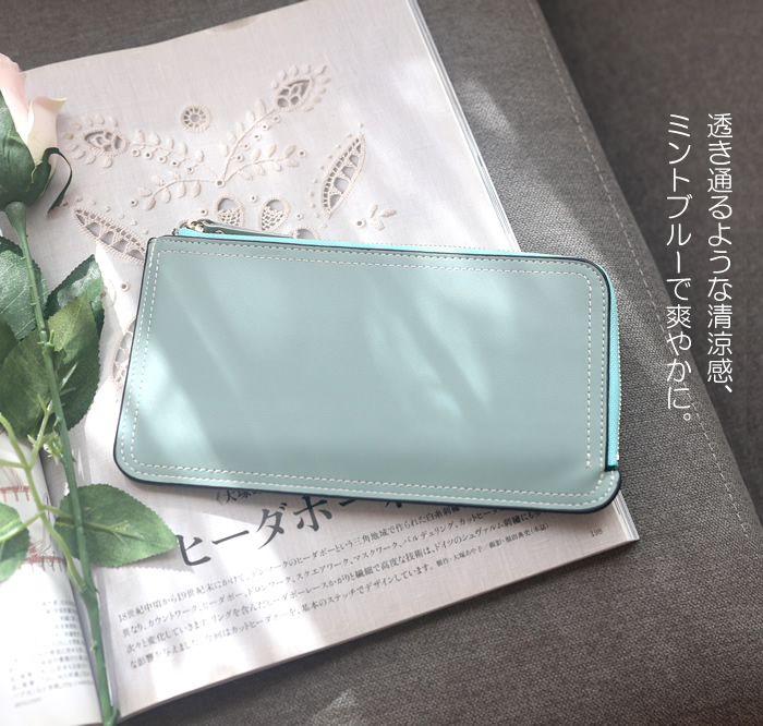 AMgrocery 長財布 レディース 長財布 本革 薄型 軽量 L字ファスナー