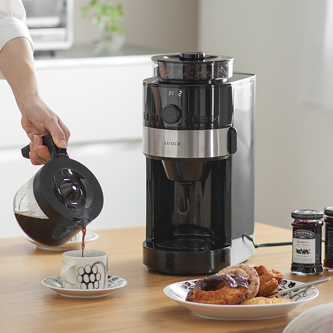 siroca（シロカ） コーヒーメーカー 選べる2大特典 コーン式全自動