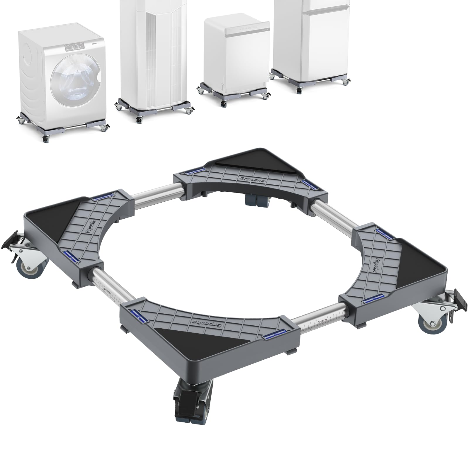 洗濯機 置き台 かさ上げ台 ステインレス製 防振パッド付き 耐荷重約