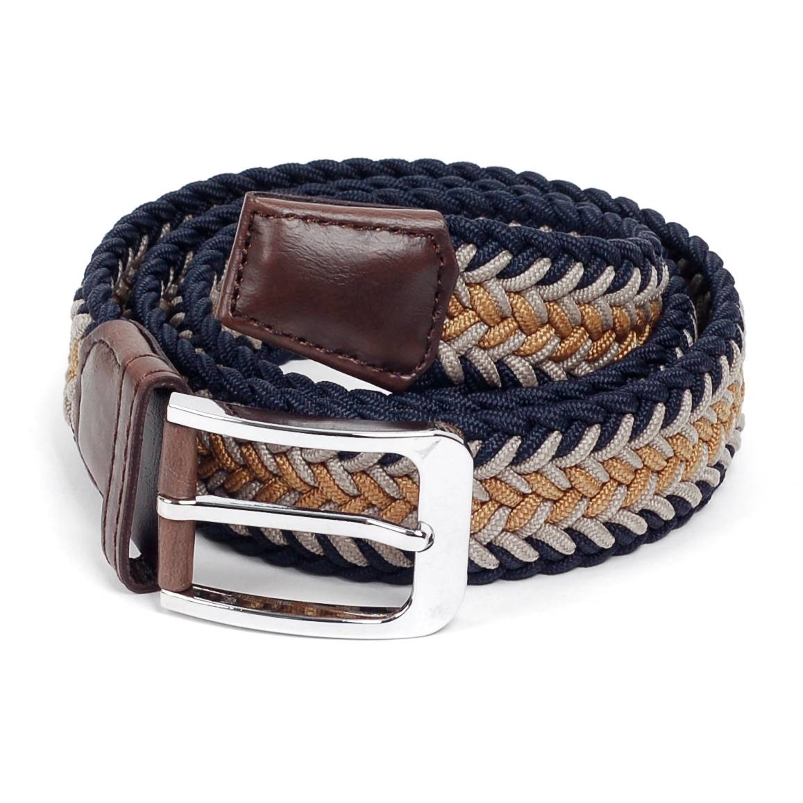 ベルト メンズ ストレッチ メッシュ フィッシュボーン 編み 穴なし