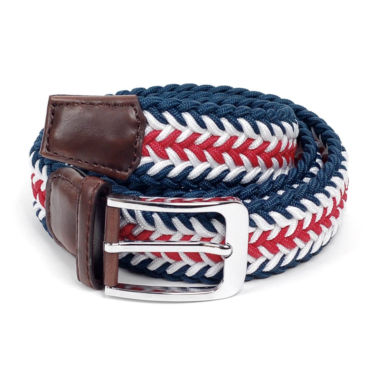 ベルト メンズ ストレッチ メッシュ フィッシュボーン 編み 穴なし