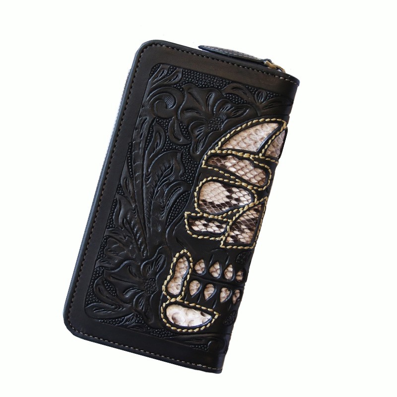 レザークラフト優 レザーウォレット/ラウンドファスナータイプ/サドル