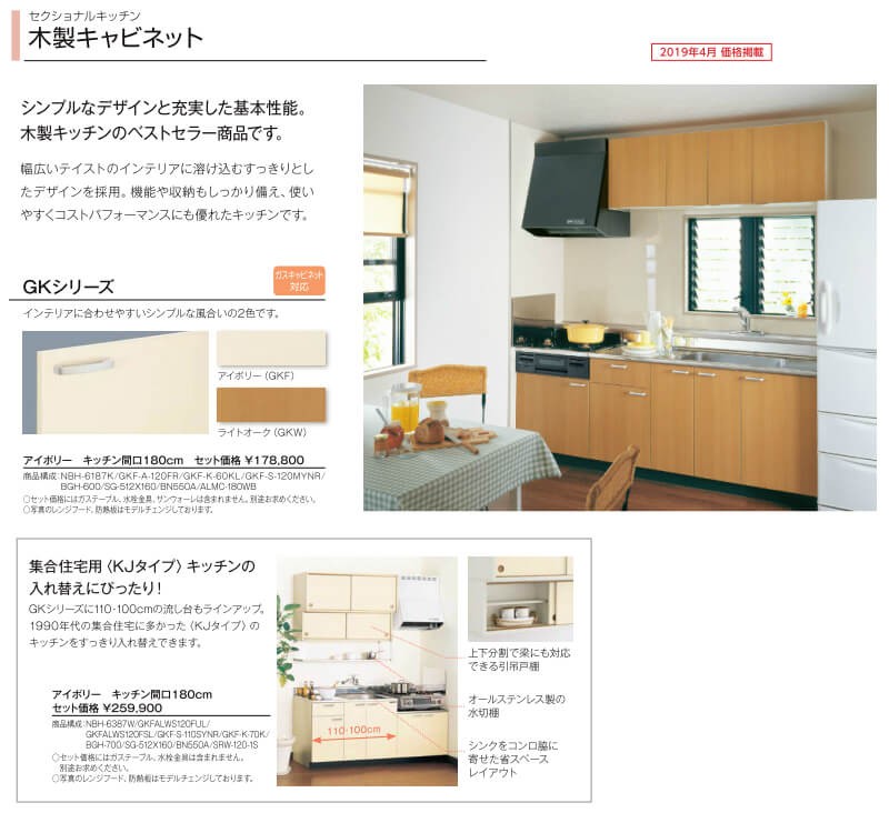 LIXIL（リクシル） キッチン 流し台 1段引出し 間口150cm GK(F-W)-S