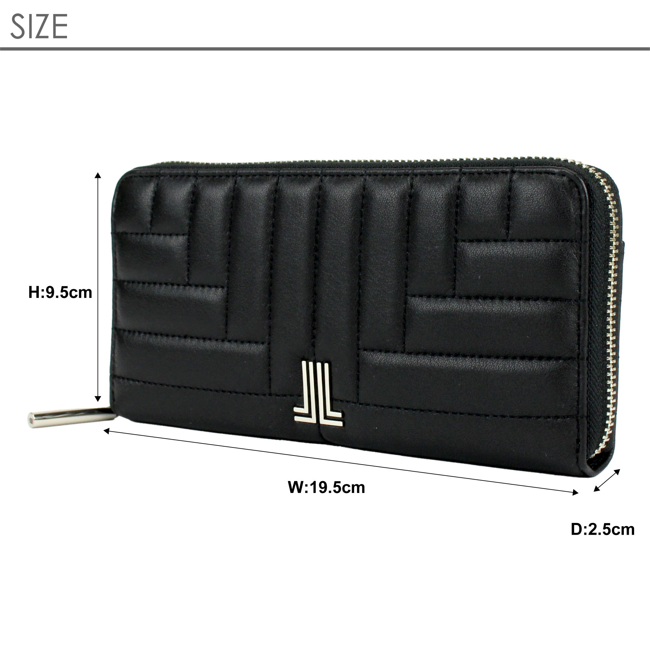 新品/本物】LANVIN en Bleu ファスナー長財布/黒 ￥22,000 LANVIN