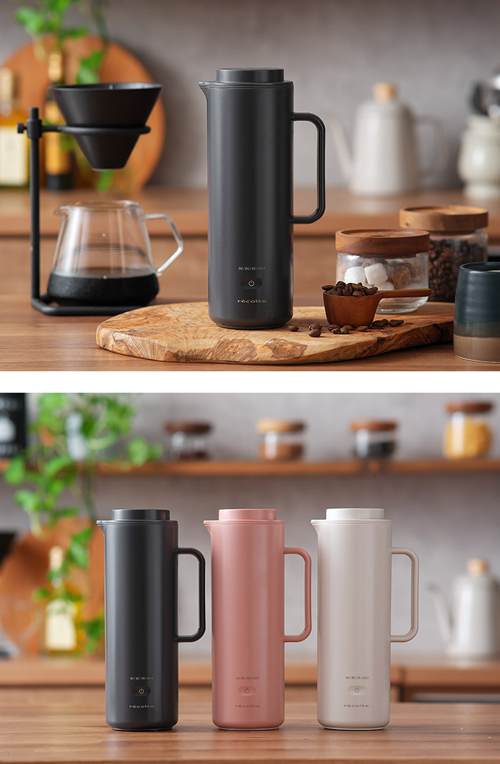 recolte（レコルト） スマートケトルスリム REK-1 電気ケトル 卓上 1人